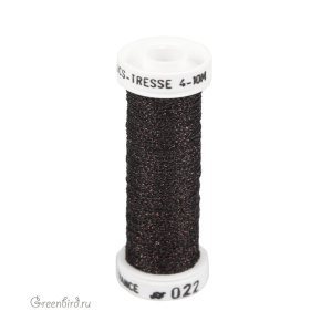 Металлизированная нить Tresse #4 AVAS, медь/черный, 10 м (#4-022)