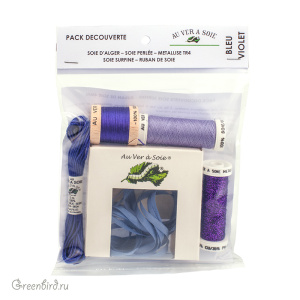 Набор ниток AVAS с шелковой лентой, Bleu Violet