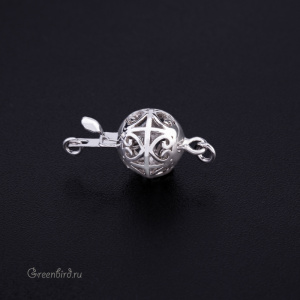 Замочек "Шар", родий, 1 шт. (#SVA-JG-04R)