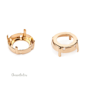 1122 Оправа для ювелирного кристалла Rivoli 16 мм, золото