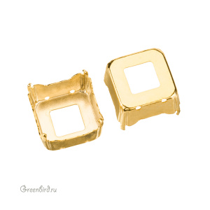 4499 Оправа для ювелирного кристалла Prismatic Square FS 20 мм, золото