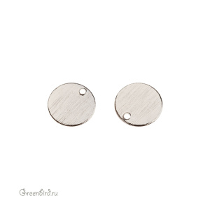 Подвеска "Монисто" 8 мм, родий, 1 шт. (9S421), Корея