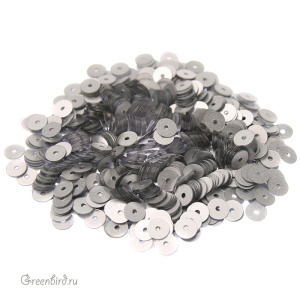 Пайетки LM Paris 4мм плоские, Argent Mat (#LM15)