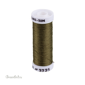 Шелковая нить Au Ver a Soie Soie Gobelins, оливковый, 50 м (#3735)
