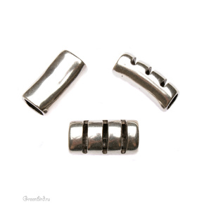 Спейсер Regaliz "3 отверстия", ант. серебро, 1 шт. (#LL012)