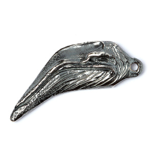"Птаха", центральный элемент, ант. серебро, 1 шт. (#С3923)
