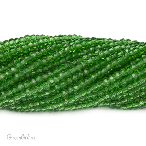 Бусины граненые рондели "Мини", светло-зеленый, нить (#SVAB149)