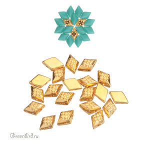 CYMBAL Металлическая бусина GemDuo "Adamas", 24K Gold Plate, 1 шт. (#GD-012432-GP)