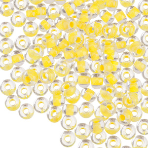 Бисер чешский PRECIOSA Czech круглый 6/0, прозрачный окрашенный изнутри, Yellow (#08A86), 10 г