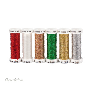 Набор металлизированных нитей AVAS Metallise Tresse #4 6 Nuances — Christmas