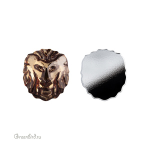 Swarovski 2844 Клеевые стразы Лев 17х15 мм, золотое сияние V CalVSi (#001GSVCV), 1 шт.