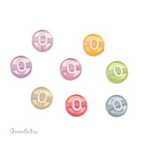 Бусина-буква "O" цветная, 1 шт. (#SV-Col-O)