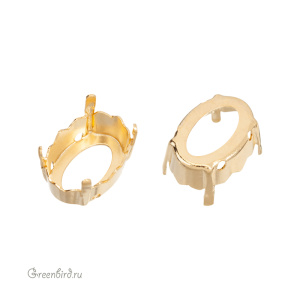 4160 Оправа для ювелирного кристалла Magical Oval Fancy Stone 14х10 мм, золото