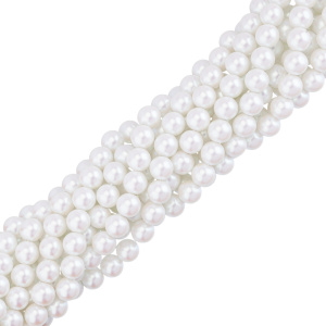 Crystalbird Жемчуг круглый 10 мм, иризирующий белый, нить (#501)