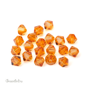 Swarovski 5328 Биконусы 4 мм, топаз (#203), уп. 20 шт.