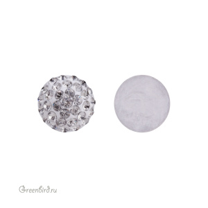 Swarovski 86601 Кабошон с кристальным паве 10 мм, черный алмаз (#215), 1 шт.