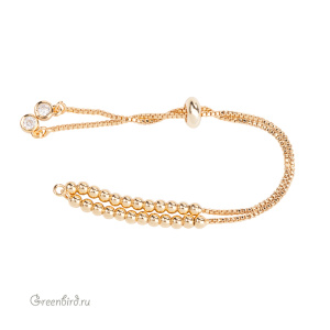 Цепочка-основа для браслета "Шарики", золото, 1шт. (#SVA-FIAN-1901G)