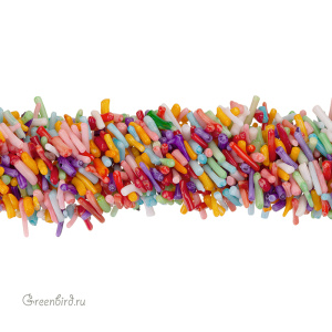 Бусины из коралла, разноцветный, нить (#SV-CORAL-10)