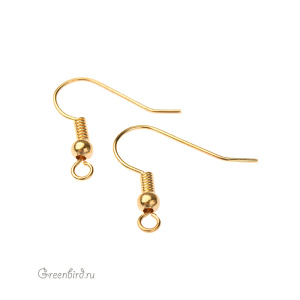 Швензы с пружинкой, золото, 10 пар (#9935-GLD)