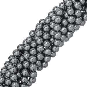 Crystalbird Жемчуг круглый 10 мм, гематит, нить (#57)