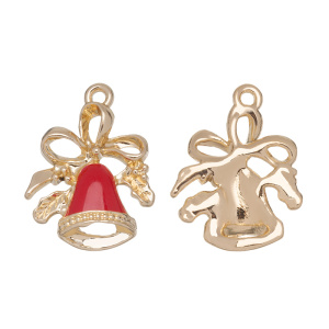 Подвеска с эмалью "Колокольчик", золотистый, 1 шт. (#CN-PN-249)