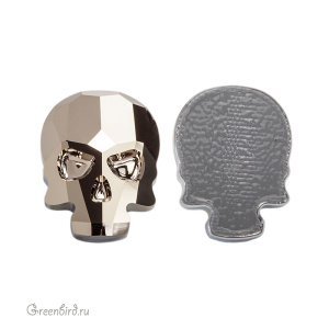 Swarovski 2856 Термостразы Череп 18x14 мм, светло-золотистый металлик (#001MLGD), 1 шт.