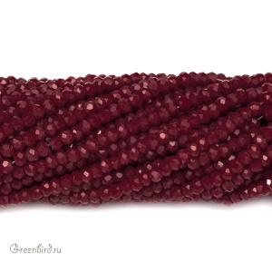 Бусины граненые рондели "Мини", темно-красный, нить (#SVAB133)
