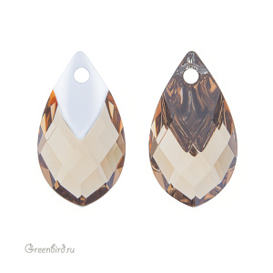 Swarovski 6565 подвеска Капля Met Cap 18 мм, светлый колорадский топаз/светлый хром Z (#246LTCHZ), 1