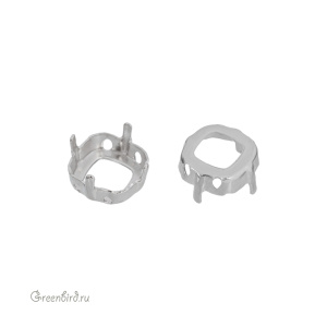 4470 Оправа для ювелирного кристалла Cushion Square FS 10 мм, белая бронза