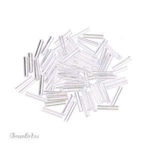 Винтажный стеклярус 9 мм, Crystal 1 (#504)