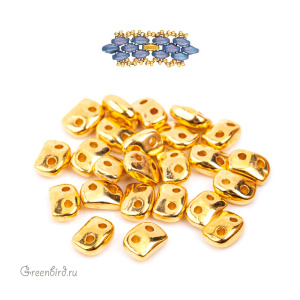 CYMBAL Металлическая бусина SuperDuo "Vitali", 24K Gold Plate, 1 шт. (#SD-012356-GP)