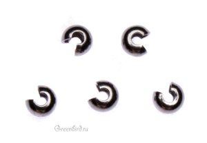 Бусина на кримп гладкая, gunmetal, 1 шт. (#CBC04BO-1)