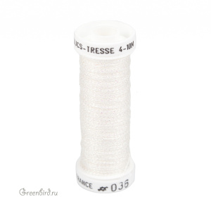 Металлизированная нить Tresse #4 AVAS, молочный, 10 м (#4-036)