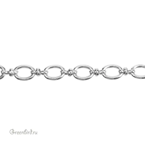 Цепочка 14,5 x 11 мм, родий, 30 см (#Chain-72R)