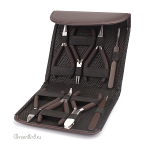 Набор из восьми инструментов Beadsmith в чехле, шоколад (#PLFAS01)