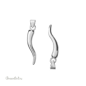 Подвеска с бейлом "Перчик", родий, 1 шт. (#SV1701-Pendant-58R)