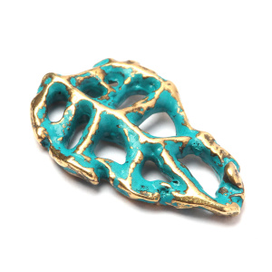 "Дети природы", подвеска, латунь / голубая патина, 1 шт (#ПЛ0573)