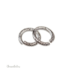 Декоративное соединительное кольцо 12,3 мм, родий, 1 шт. (9B255), Корея