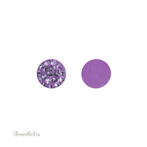 Swarovski 86601 Кабошон с кристальным паве 6 мм, танзанит (#539), 1 шт.