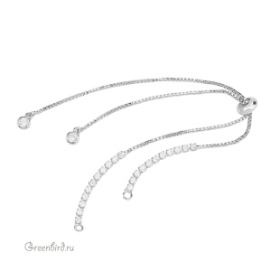 Цепочка-основа для браслета с фианитами, родий, 1шт. (#SVA-FIAN-1900R)