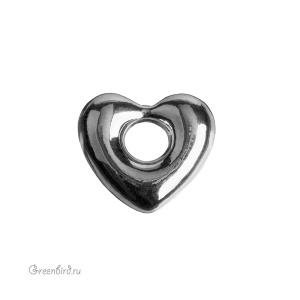 Подвеска "Сердце" 12 мм, родий, 1 шт. (#SV1701-Pendant-72R)