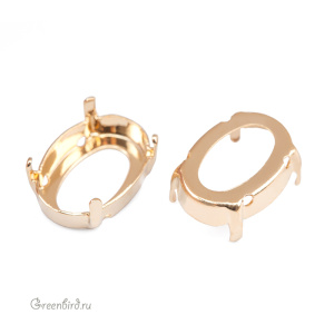 NEW 4120 Оправа для Oval Fancy Stone 18х13 мм, томпак/золото