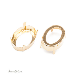 NEW 4120 Оправа для Oval Fancy Stone 25х18 мм, томпак/золото