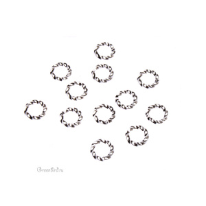 Соединительные кольца витые разъемные 6 мм, серебро, 144 шт. (04SP)