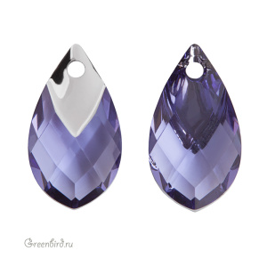 Swarovski 6565 подвеска Капля Met Cap 18 мм, танзанит/светлый хром Z (#539LTCHZ), 1 шт.