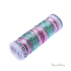 Металлизированная нить Gutermann, серебро/роза/нефрит (#7029)