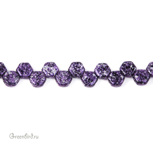 Honeycomb bead 6mm, Tweedy Violet, 30 шт. (#23980/45710)
