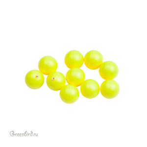 Swarovski 5810 Жемчуг 10 мм, желтый неон (#734), уп. 10 шт.