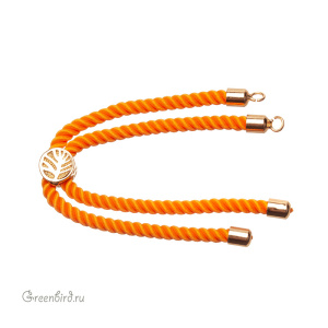Основа-шнур для браслета, оранжевый, золото, 1 шт. (#SVA-CORD-02G)
