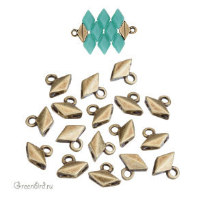 CYMBAL Концевик "Komia" для GemDuo, ант. латунь, 1 шт. (#GD-012498-AB)